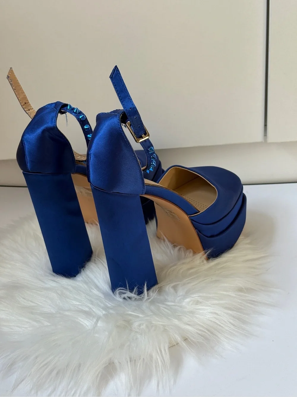 Azalea Wang Super Heels Platform In Blue Size Fits 8-9